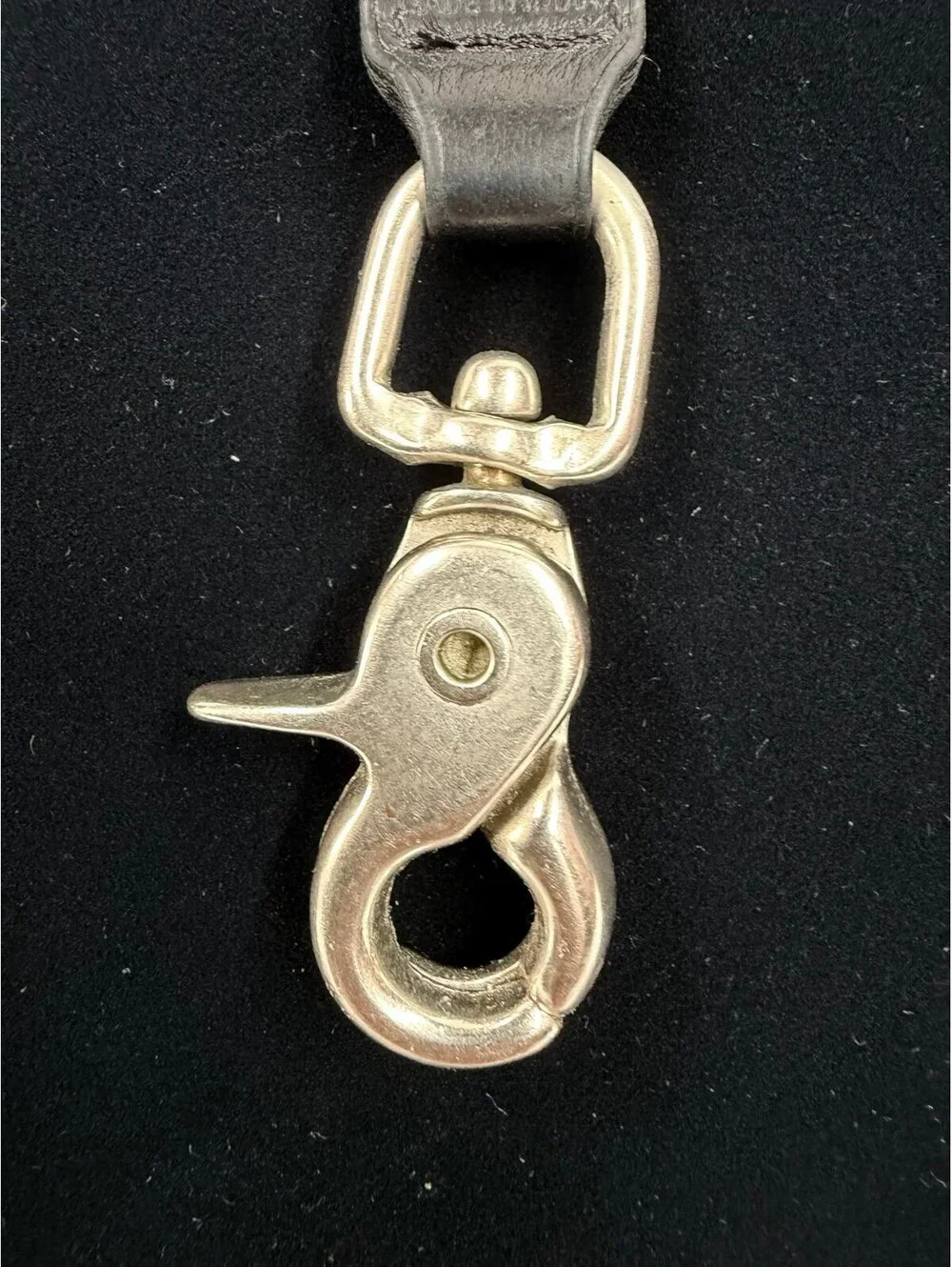 Vintage Coach Black/Silver leather Trigger Snap Valet Key Fob/Keyring